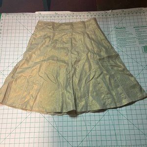 dick & jane womens gold skirt above knee size medium pleated